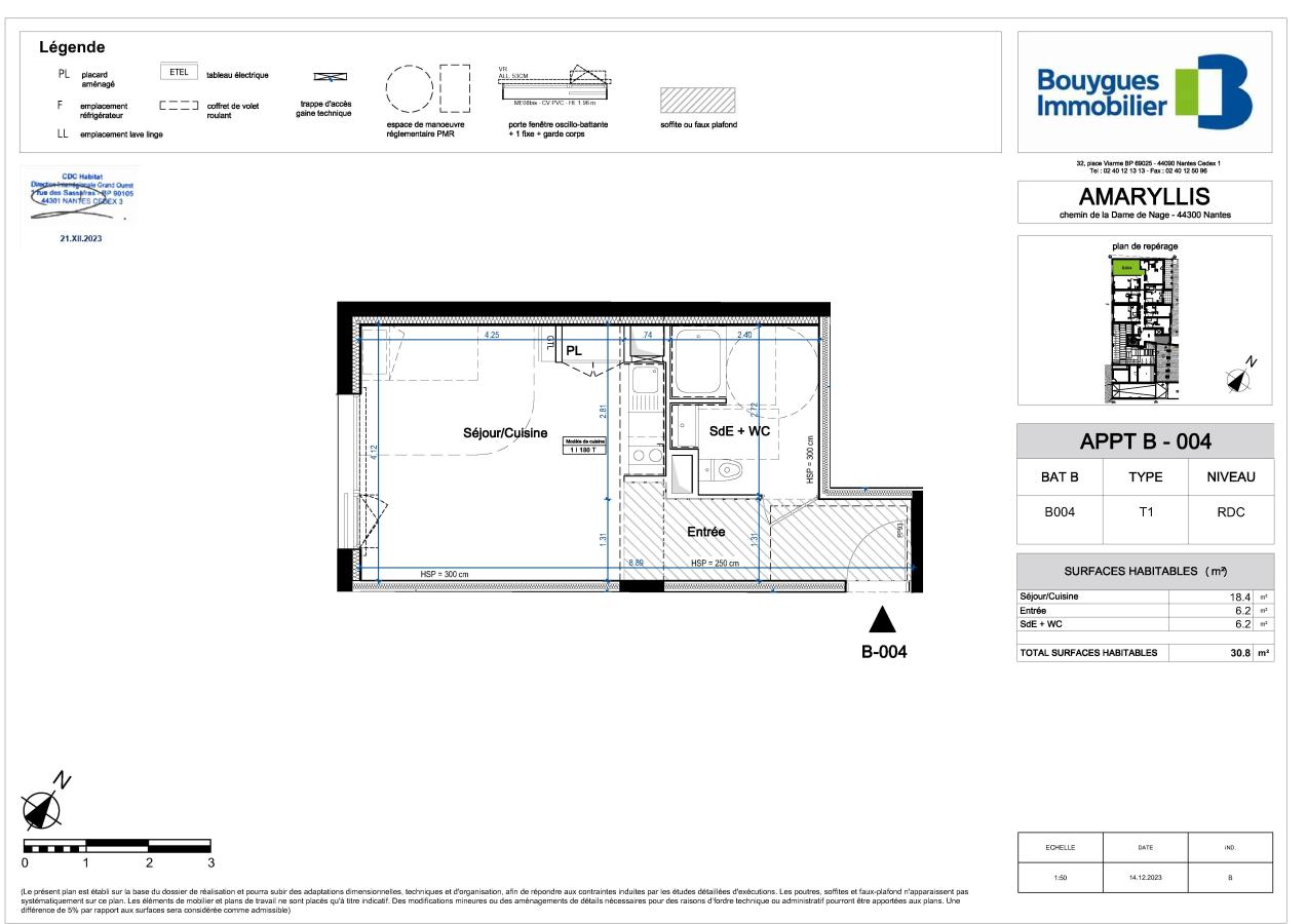 
																			1 pièce - 
																		RDC - 31m² - 551,23 € - Photo #2