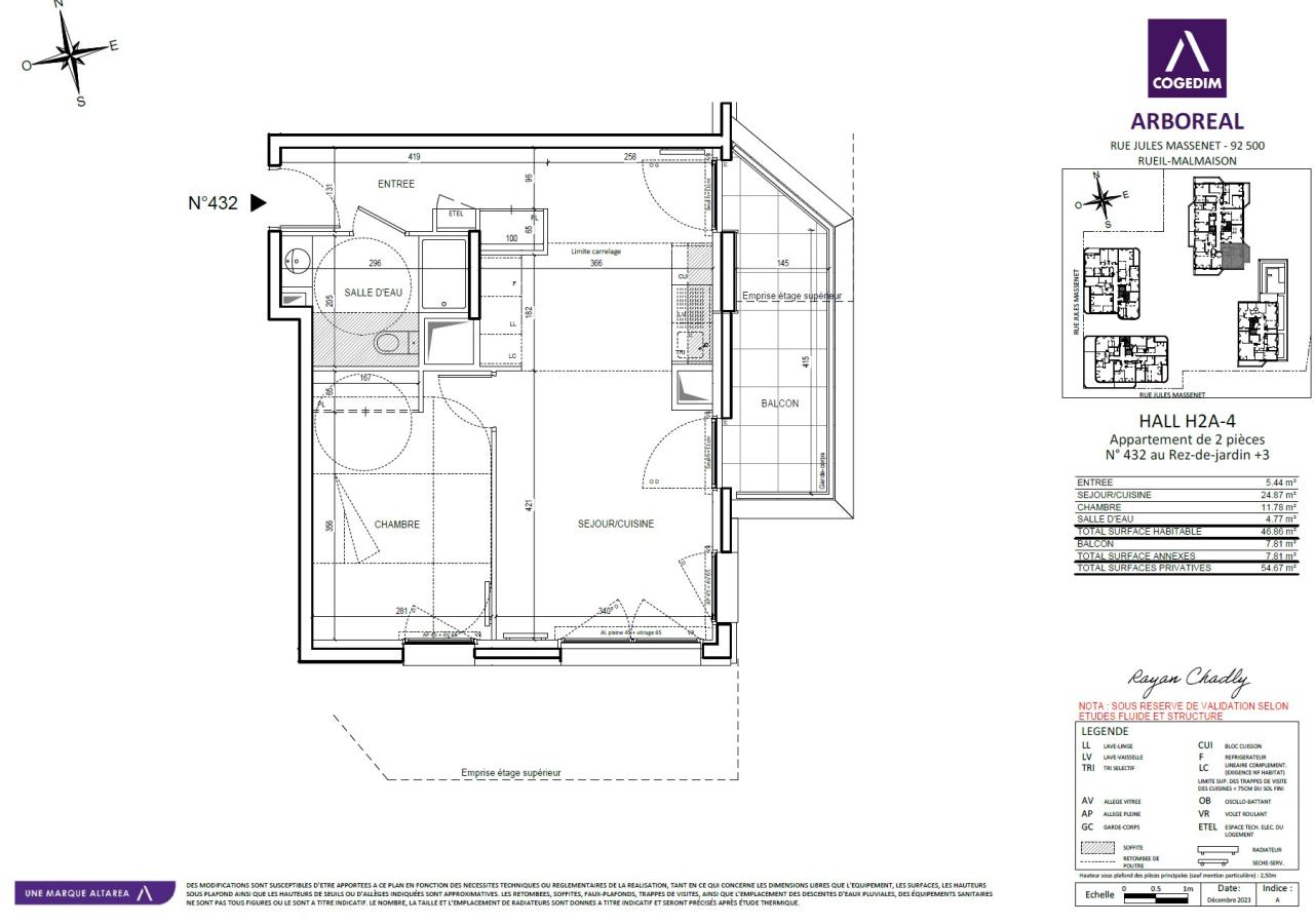 2 pièces - 3ème étage - 47m² - 1 198,55 € - Photo #0