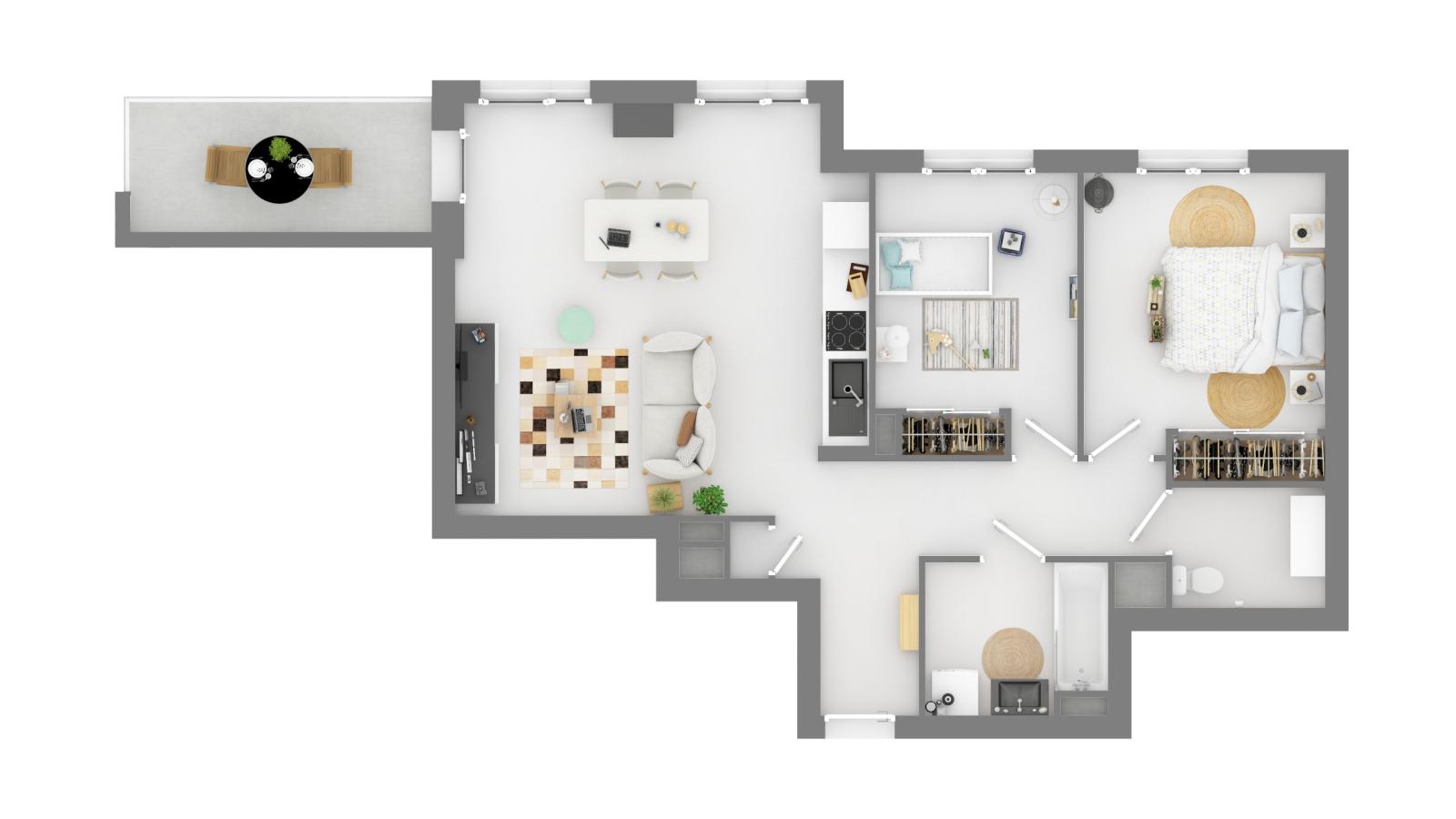 
																																							3 pièces - 
																																						2ème étage - 66m² - 1 026,13 € - Photo #2