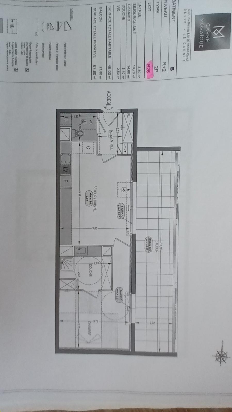 
																																							2 pièces - 
																																						2ème étage - 46m² - 889,75 € - Photo #1