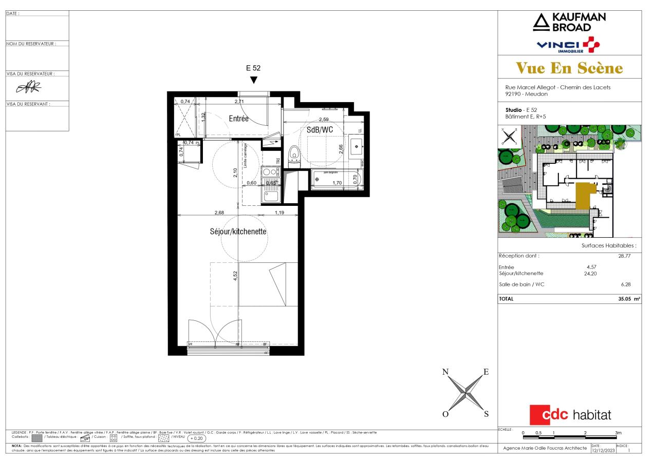 1 pièce - 5ème étage - 35m² - 1 129,42 € - Photo #1