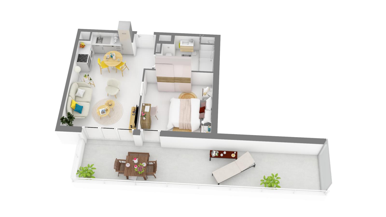 2 pièces - 5ème étage - 38m² - 882,53 € - Photo #1