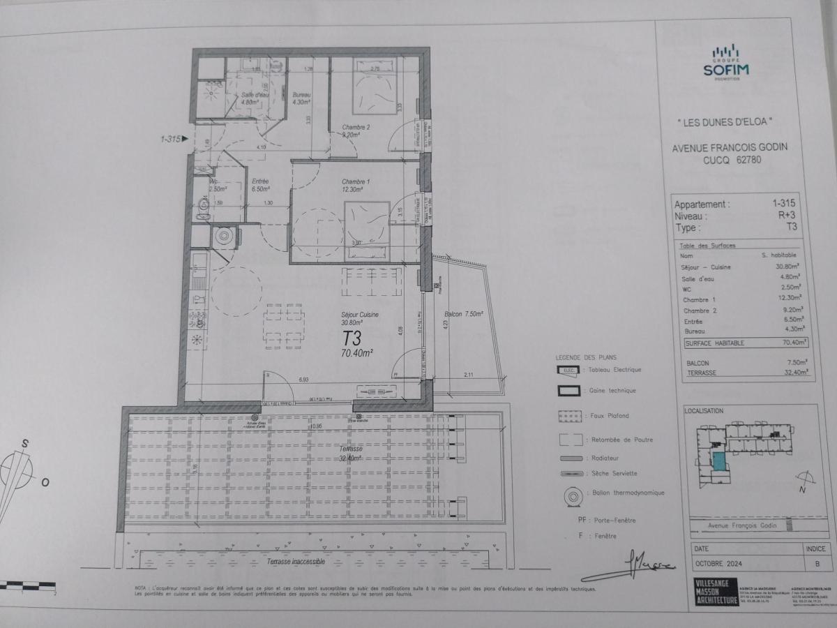 
																																							3 pièces - 
																																						3ème étage - 74m² - 955,01 € - Photo #3