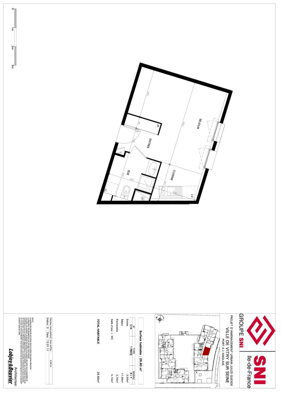 
																																							1 pièce - 
																																						2ème étage - 30m² - 855,69 € - Photo #1