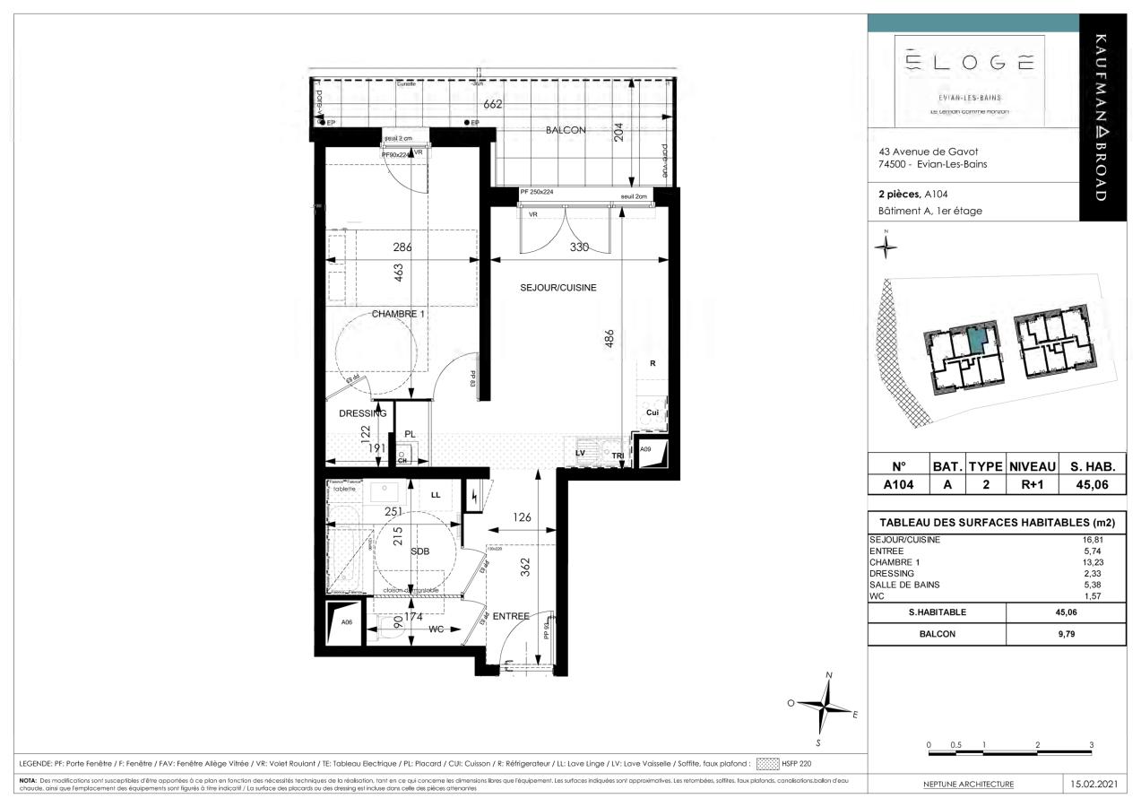 
																																							2 pièces - 
																																						1er étage - 45m² - 746,77 € - Photo #5