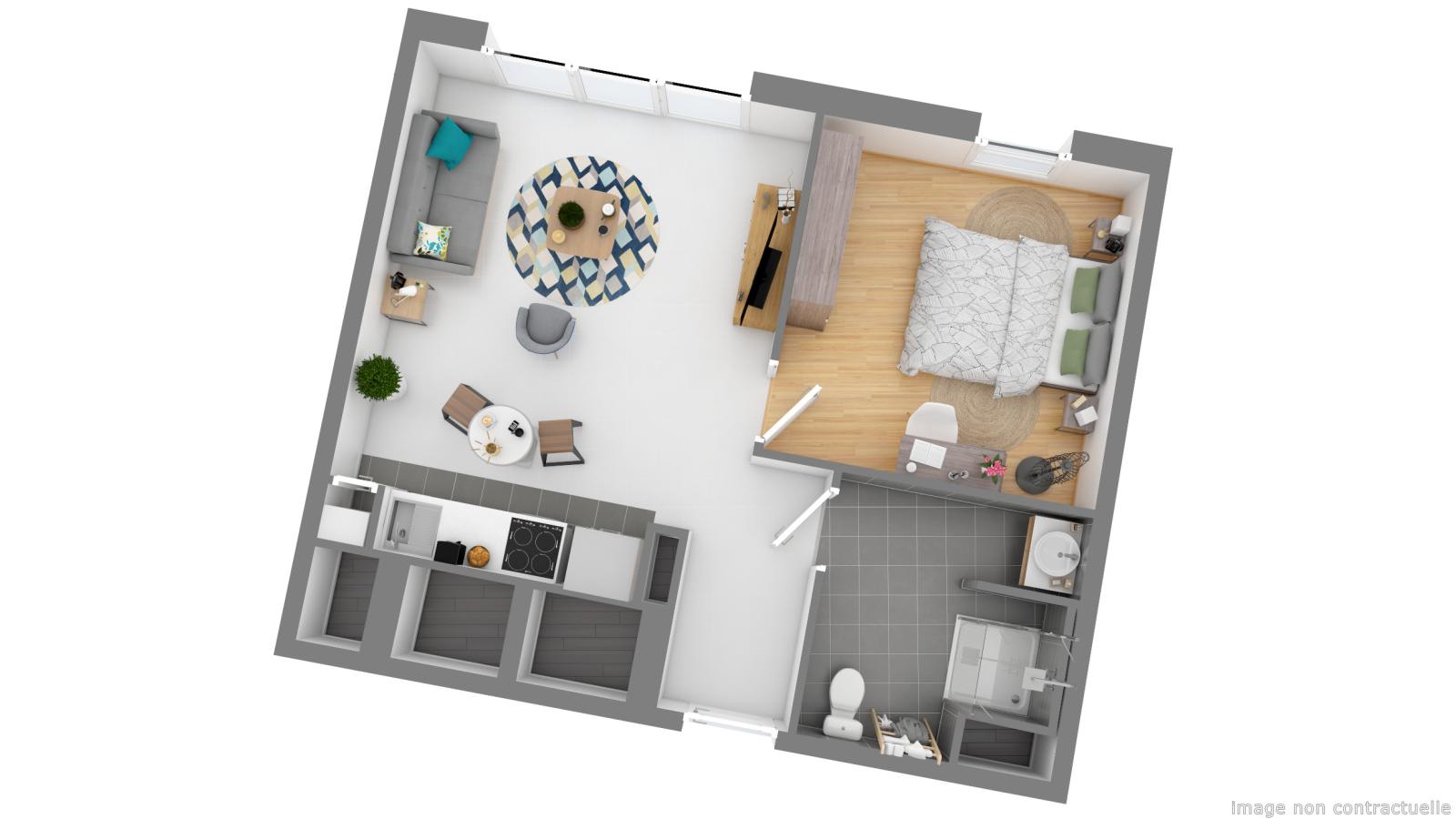 
																																							2 pièces - 
																																						2ème étage - 41m² - 517,46 € - Photo #6