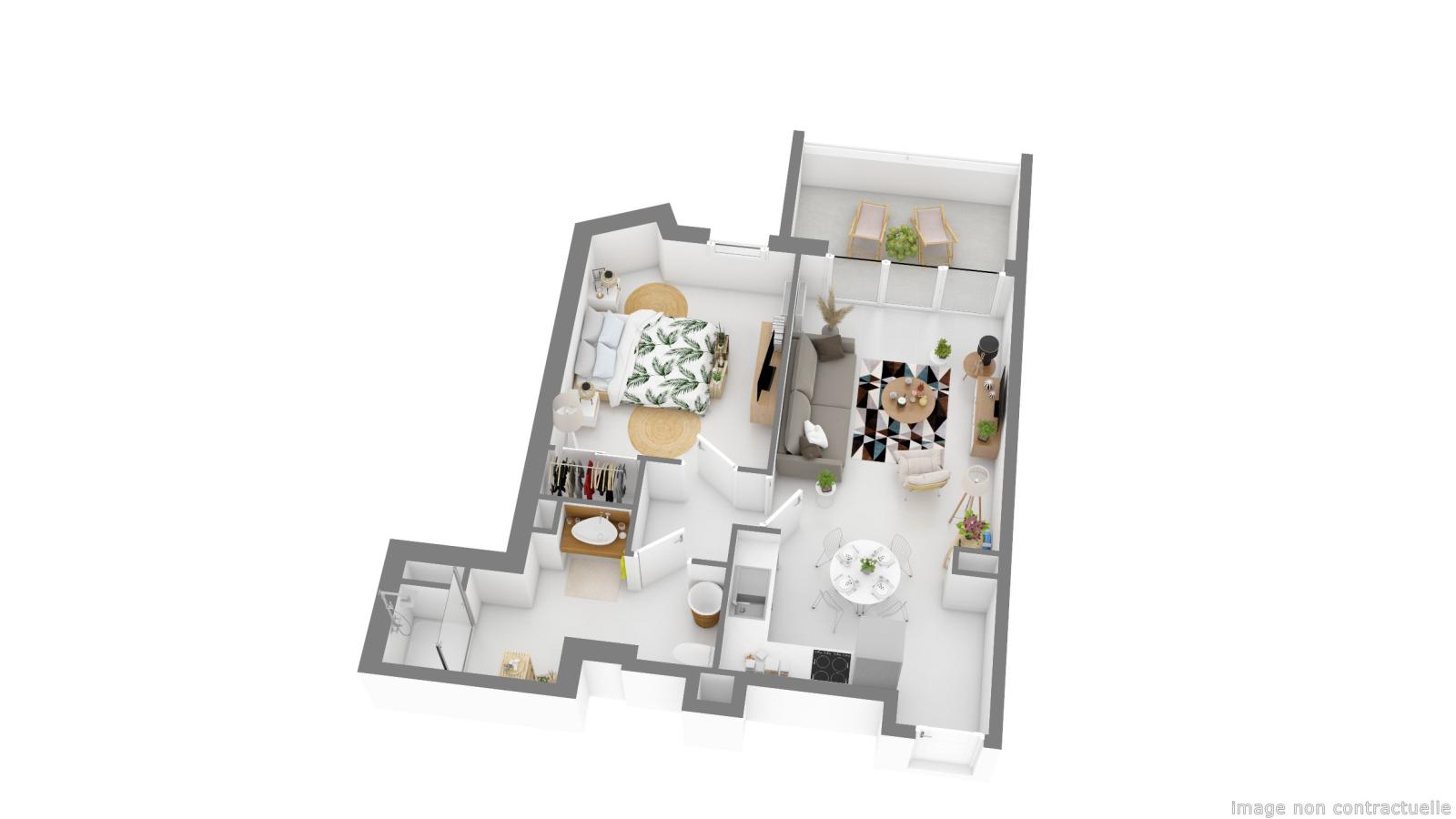 
																			2 pièces - 
																		1er étage - 49m² - 717,10 € - Photo #0