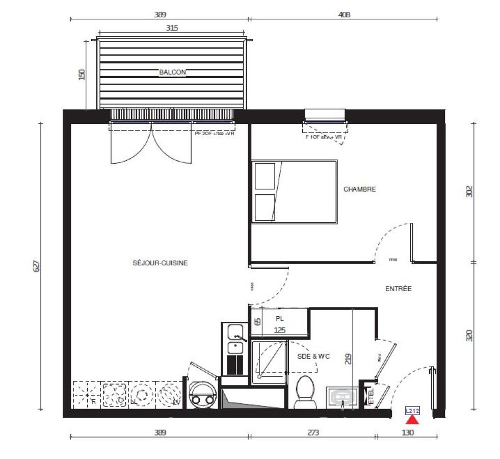
																																							2 pièces - 
																																						RDC - 46m² - 547,80 € - Photo #4