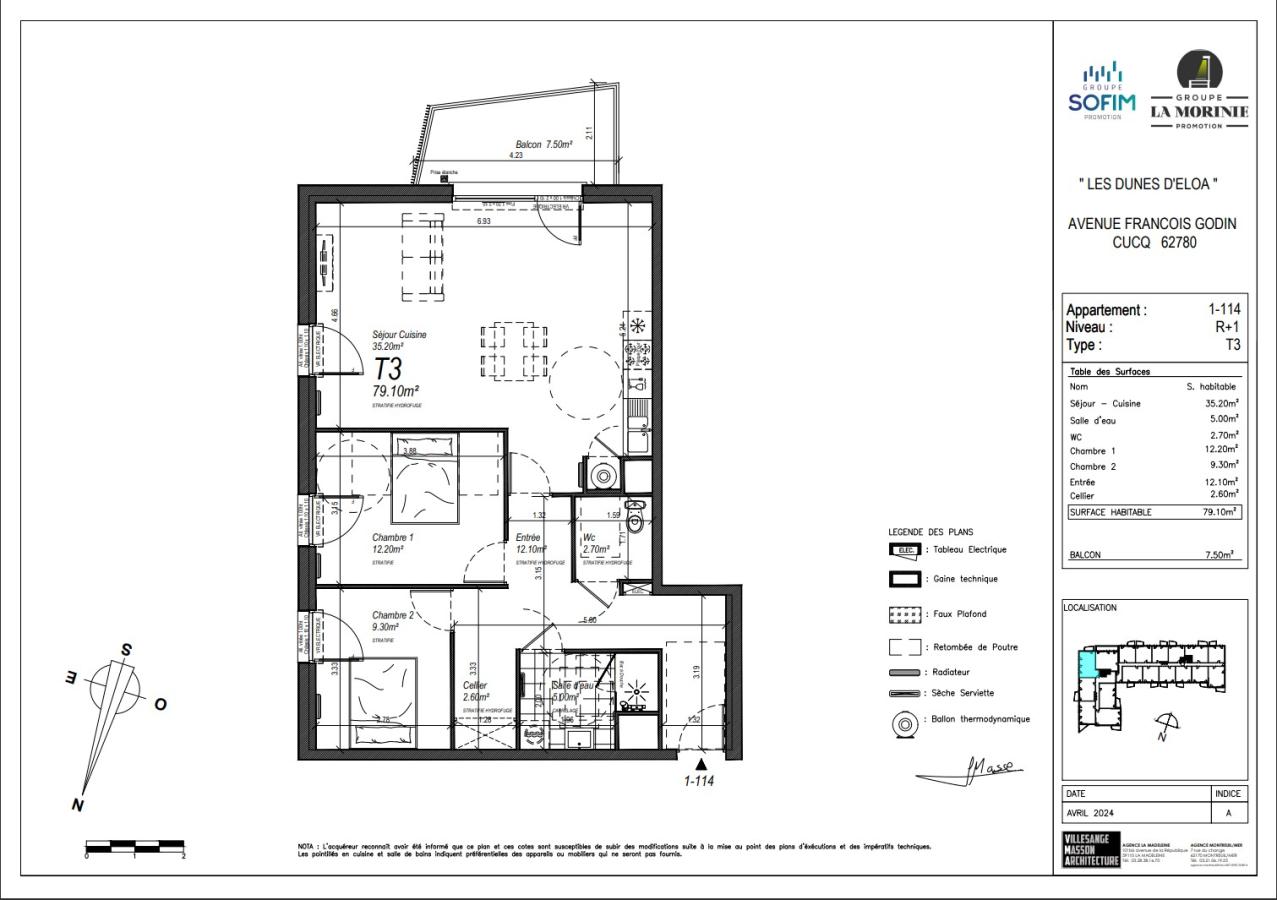 
																																							3 pièces - 
																																						1er étage - 81m² - 1 000,32 € - Photo #1