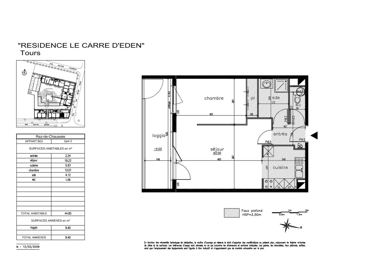 
																			2 pièces - 
																		RDC - 45m² - 572,82 € - Photo #1