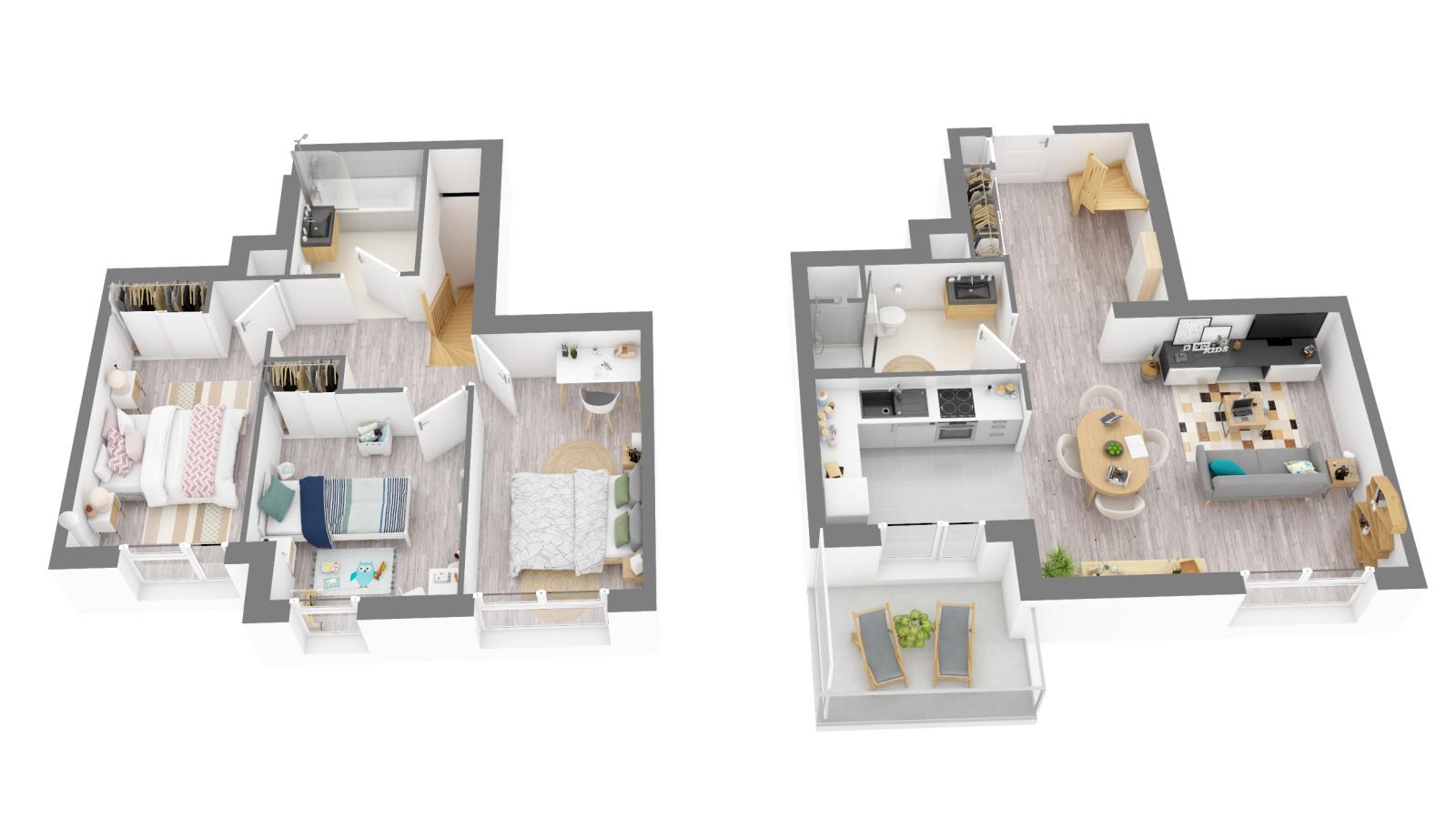 4 pièces - 5ème étage - 81m²