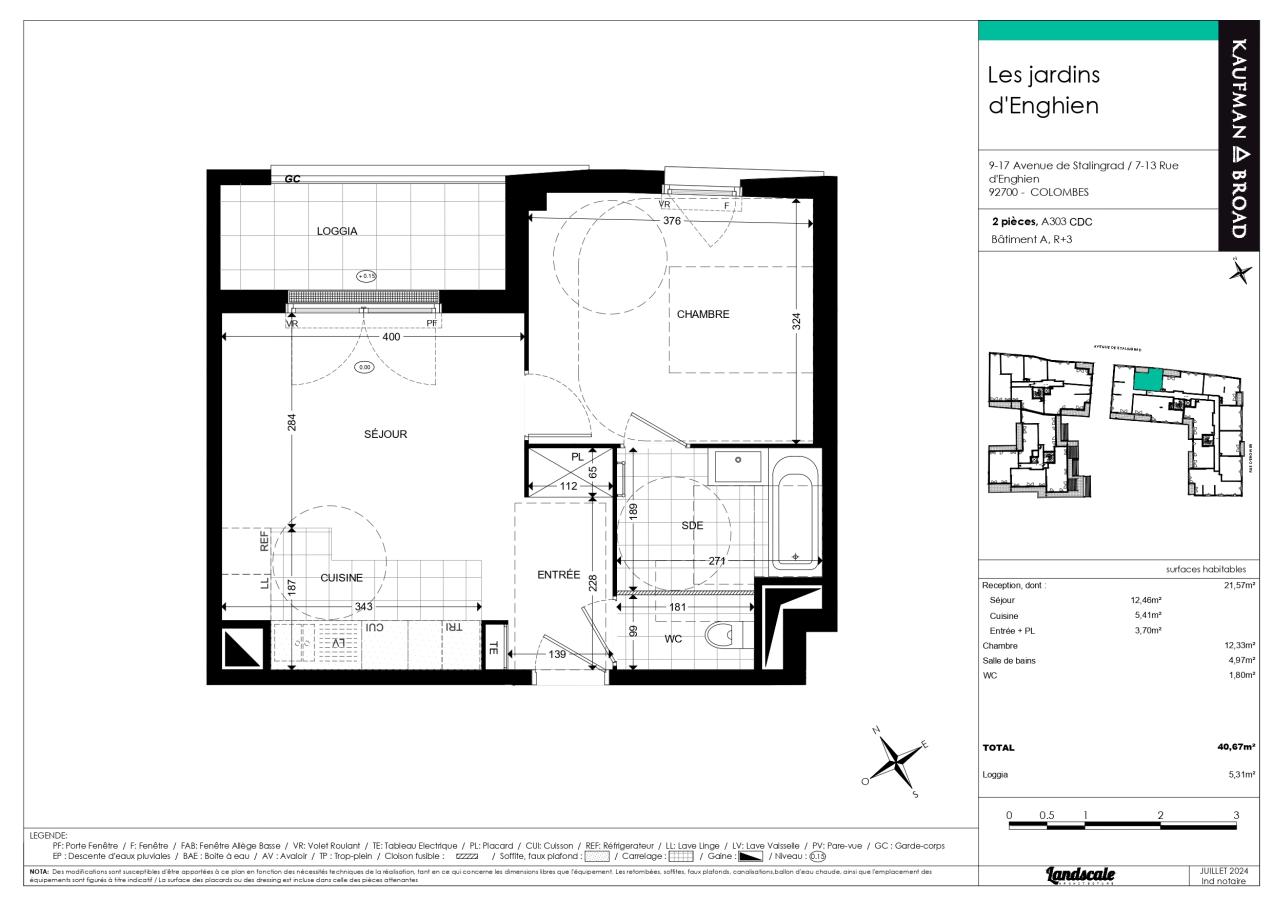 
																			2 pièces - 
																		3ème étage - 41m² - 1 054,67 € - Photo #0