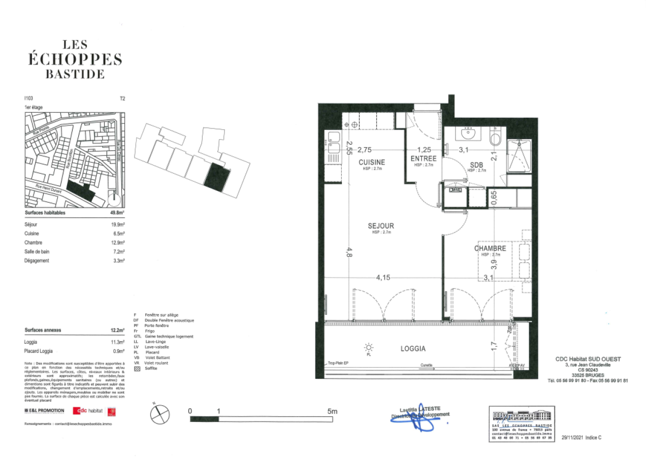 2 pièces - 1er étage - 48m² - 734,28 € - Photo #6