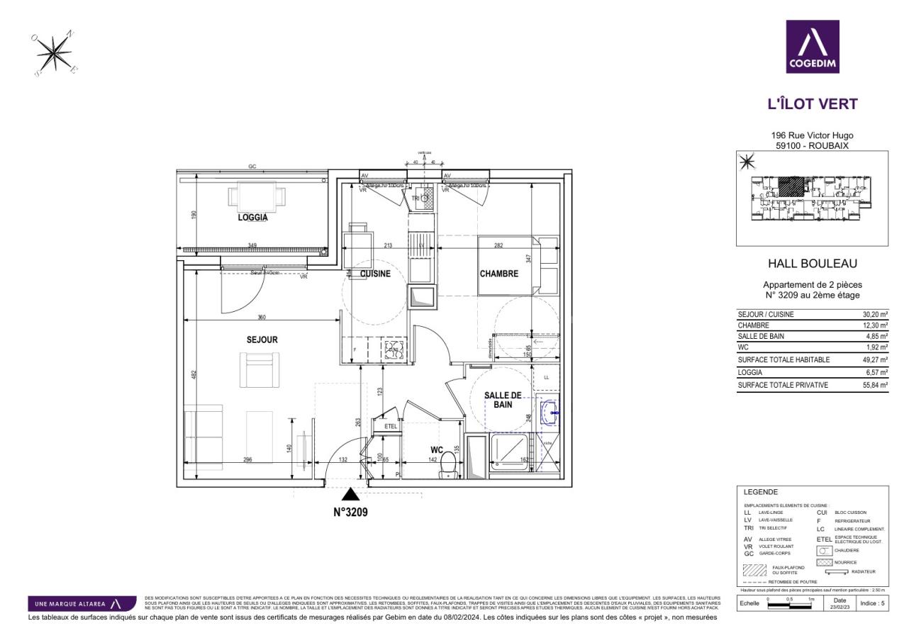 
																																							2 pièces - 
																																						2ème étage - 49m² - 638,61 € - Photo #7
