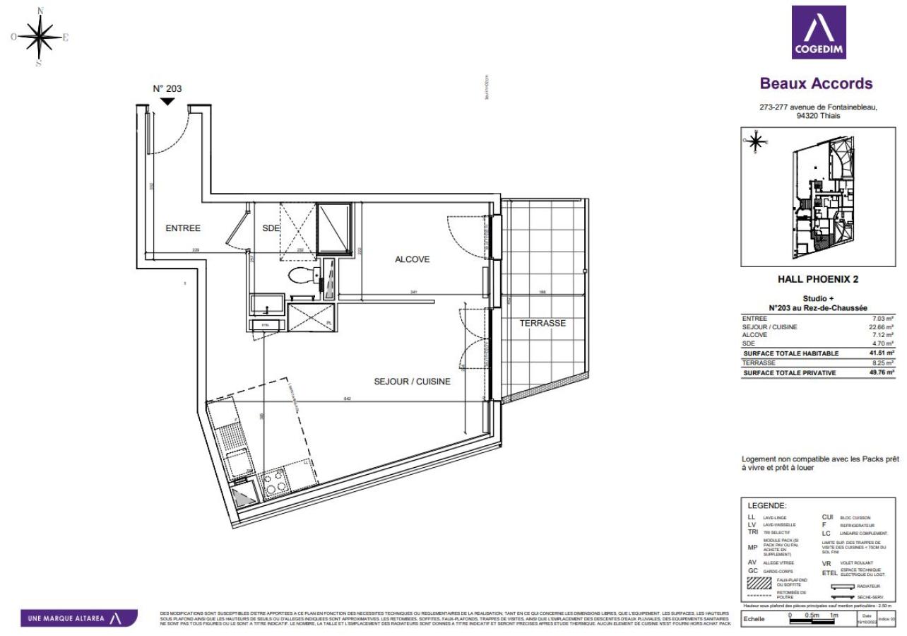 
																			1 pièce – 
																		RDC – 42m² - 933,00 € - Photo #0