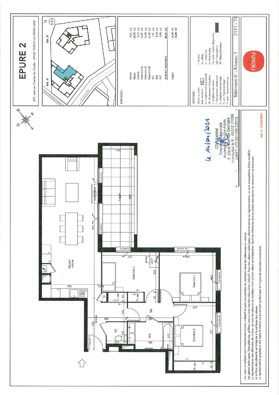
																																							4 pièces - 
																																						1er étage - 87m² - 1 364,91 € - Photo #1