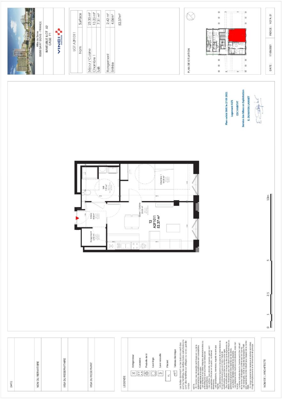 
																			2 pièces - 
																		1er étage - 52m² - 1 047,55 € - Photo #0