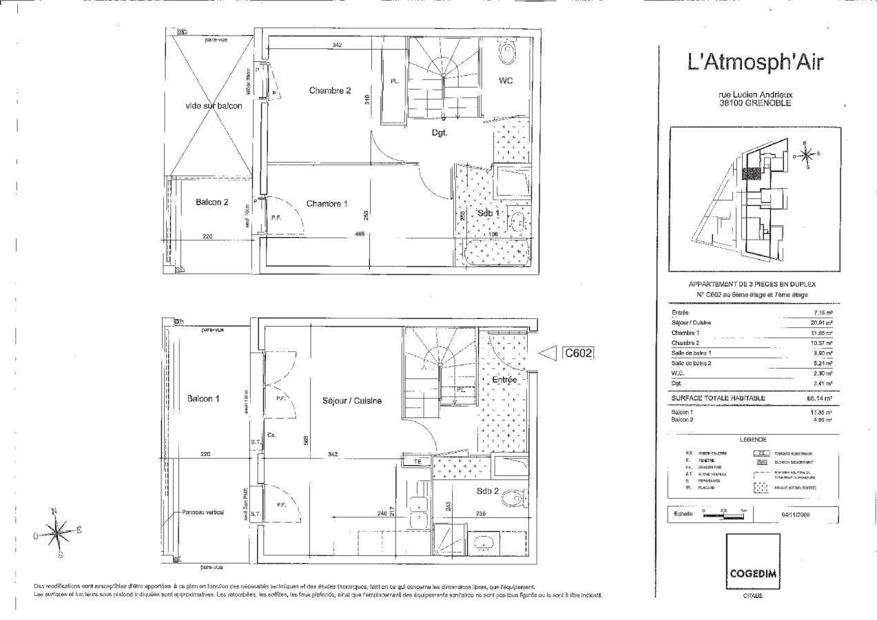 3 pièces - 6ème étage - 65m² - 921,55 € - Photo #6