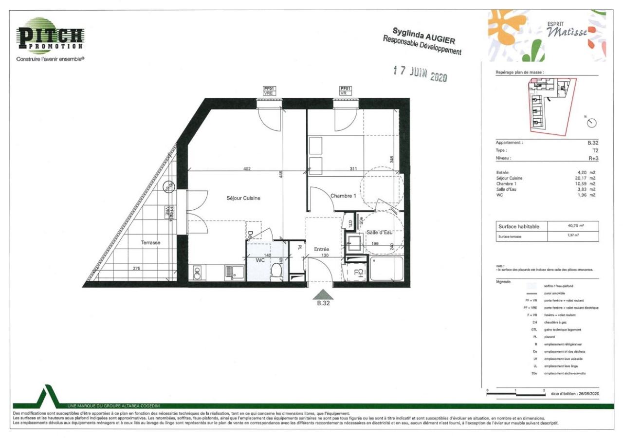 
																																							2 pièces - 
																																						3ème étage - 41m² - 506,73 € - Photo #4