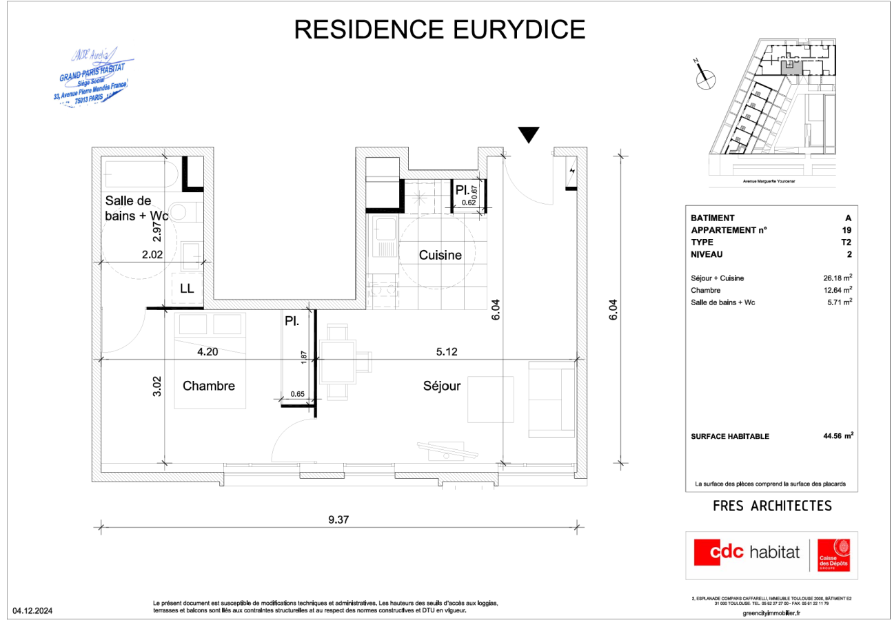 2 pièces - 2ème étage - 45m² photo 2