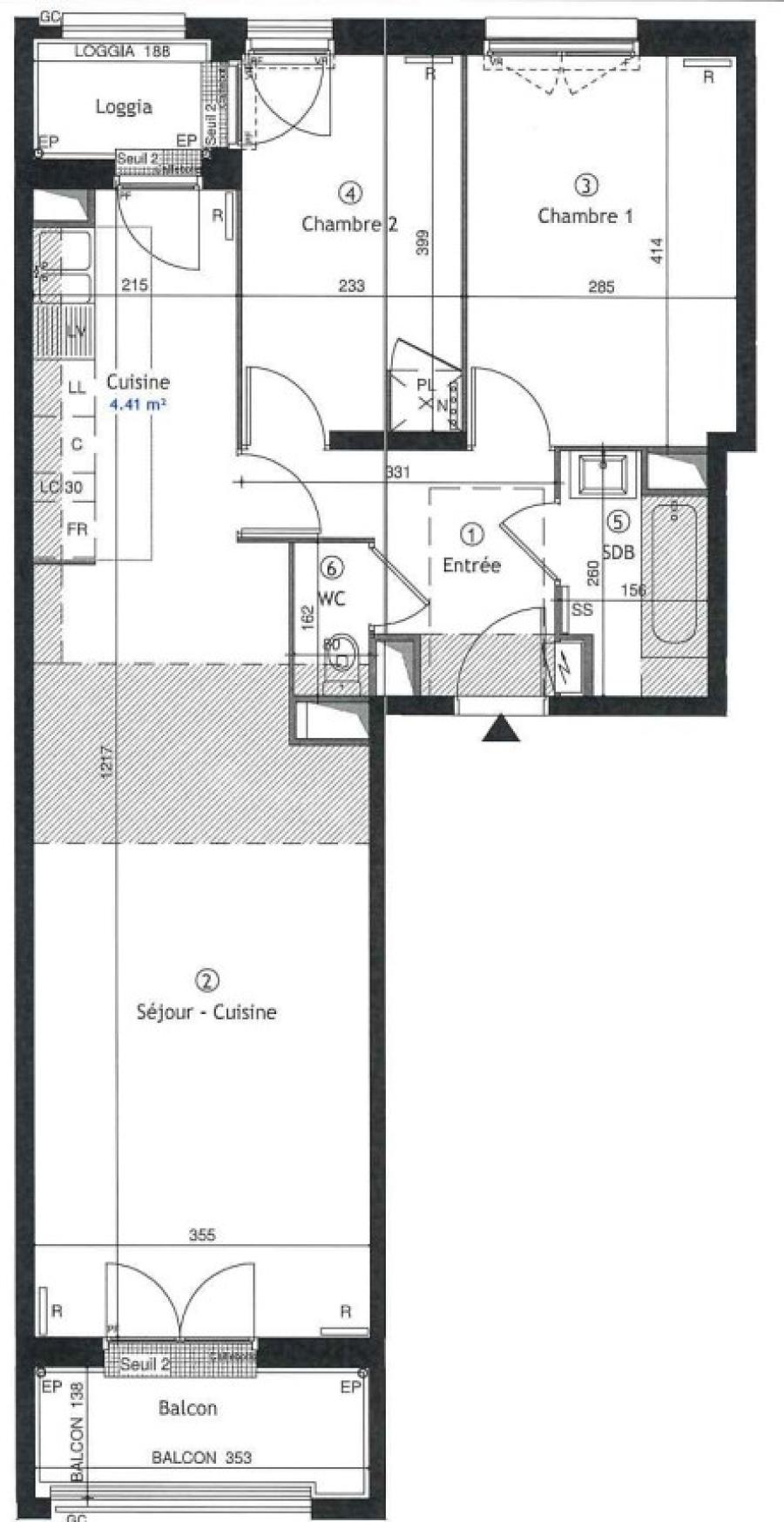 
																			3 pièces - 
																		2ème étage - 68m² - 1 078,31 € - Photo #4