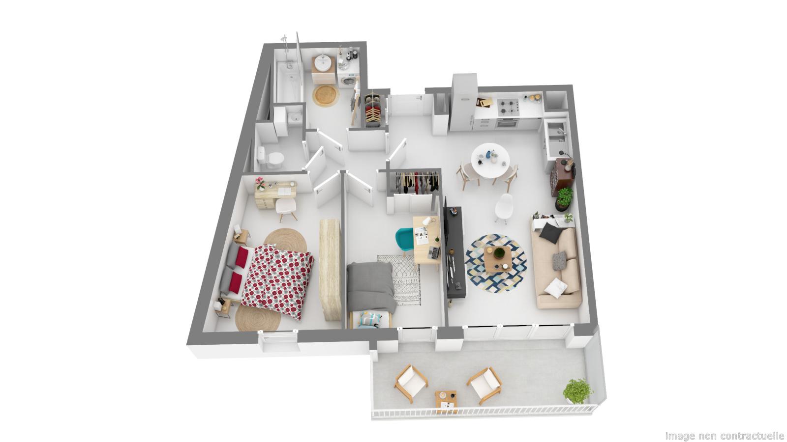 
																																							3 pièces - 
																																						1er étage - 60m² - 663,32 € - Photo #5
