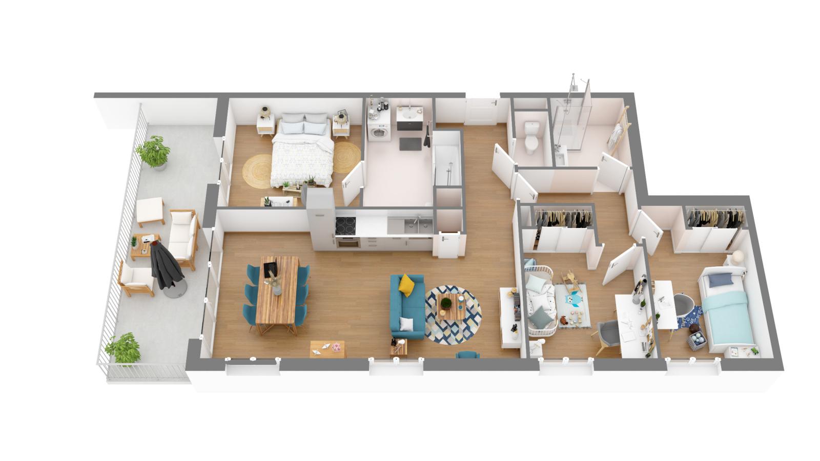 
																			4 pièces - 
																		2ème étage - 82m² - 995,05 € - Photo #1