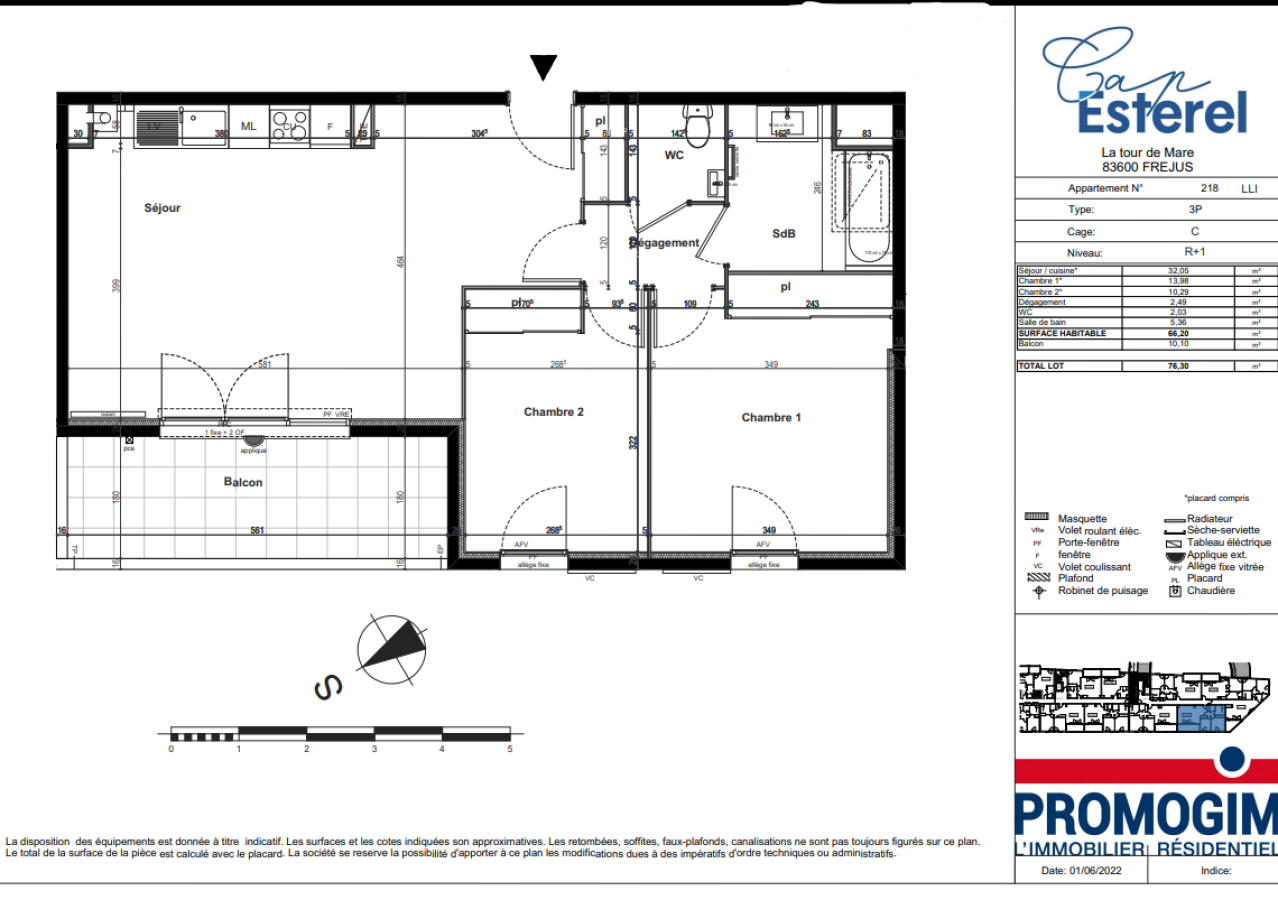 
																			3 pièces – 
																		1er étage – 66m² - 971,72 € - Photo #0