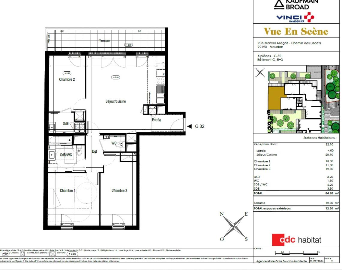 
																																							4 pièces - 
																																						3ème étage - 85m² - 2 023,60 € - Photo #1