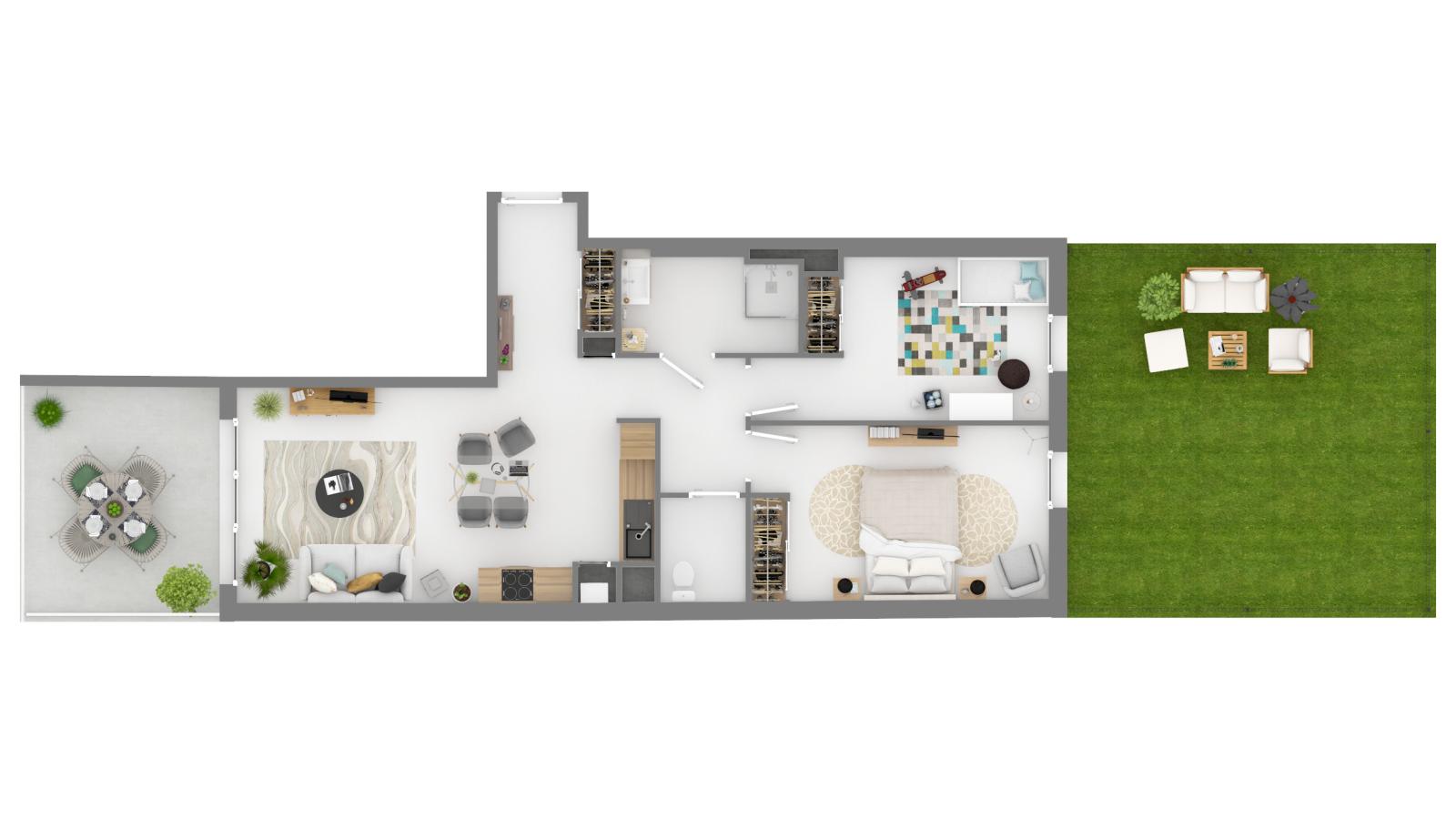 
																																							3 pièces - 
																																						1er étage - 65m² - 977,07 € - Photo #6