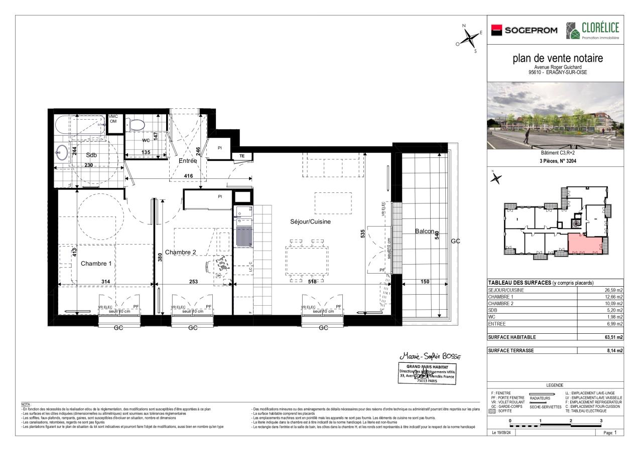 3 pièces - 2ème étage - 64m² - 1 236,05 € - Photo #0