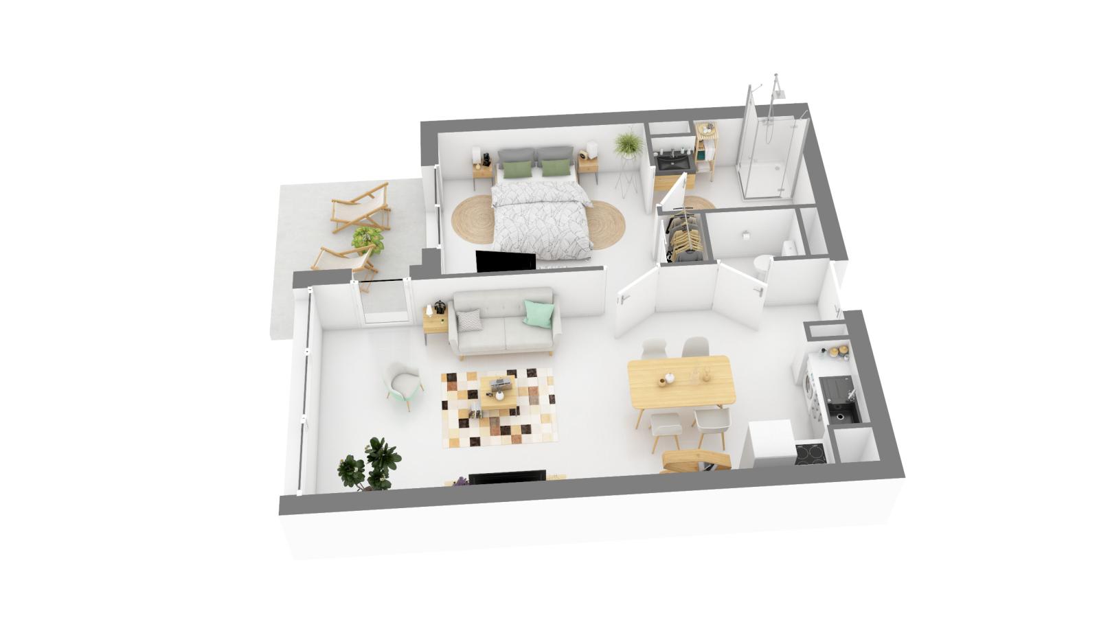 
																			2 pièces - 
																		RDC - 50m² - 1 098,99 € - Photo #4