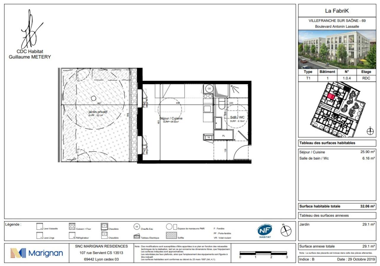 
																			1 pièce - 
																		RDC - 32m² - 492,89 € - Photo #1