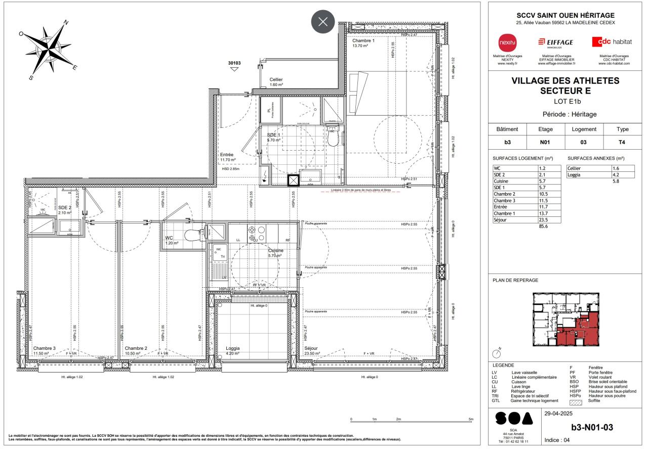 
																			4 pièces - 
																		1er étage - 86m² - 1 780,42 € - Photo #2