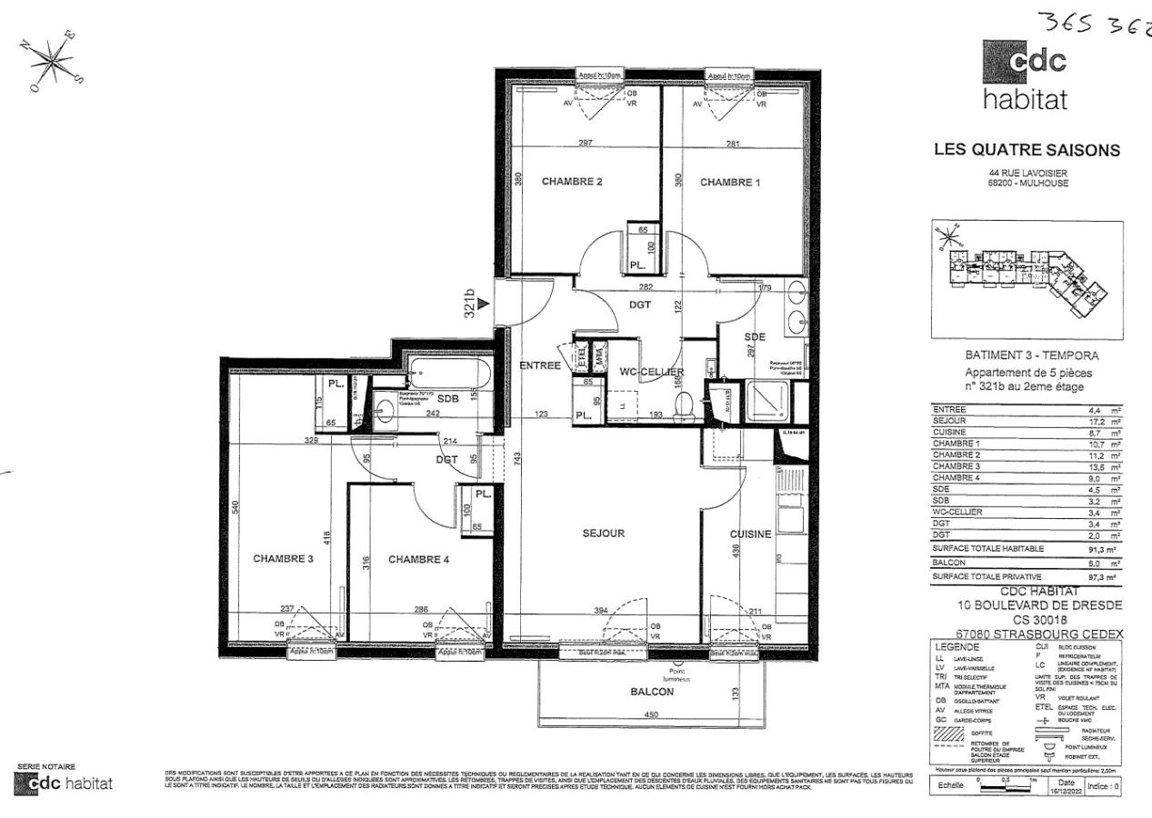 
																																							3 pièces - 
																																						1er étage - 64m² - 770,82 € - Photo #1
