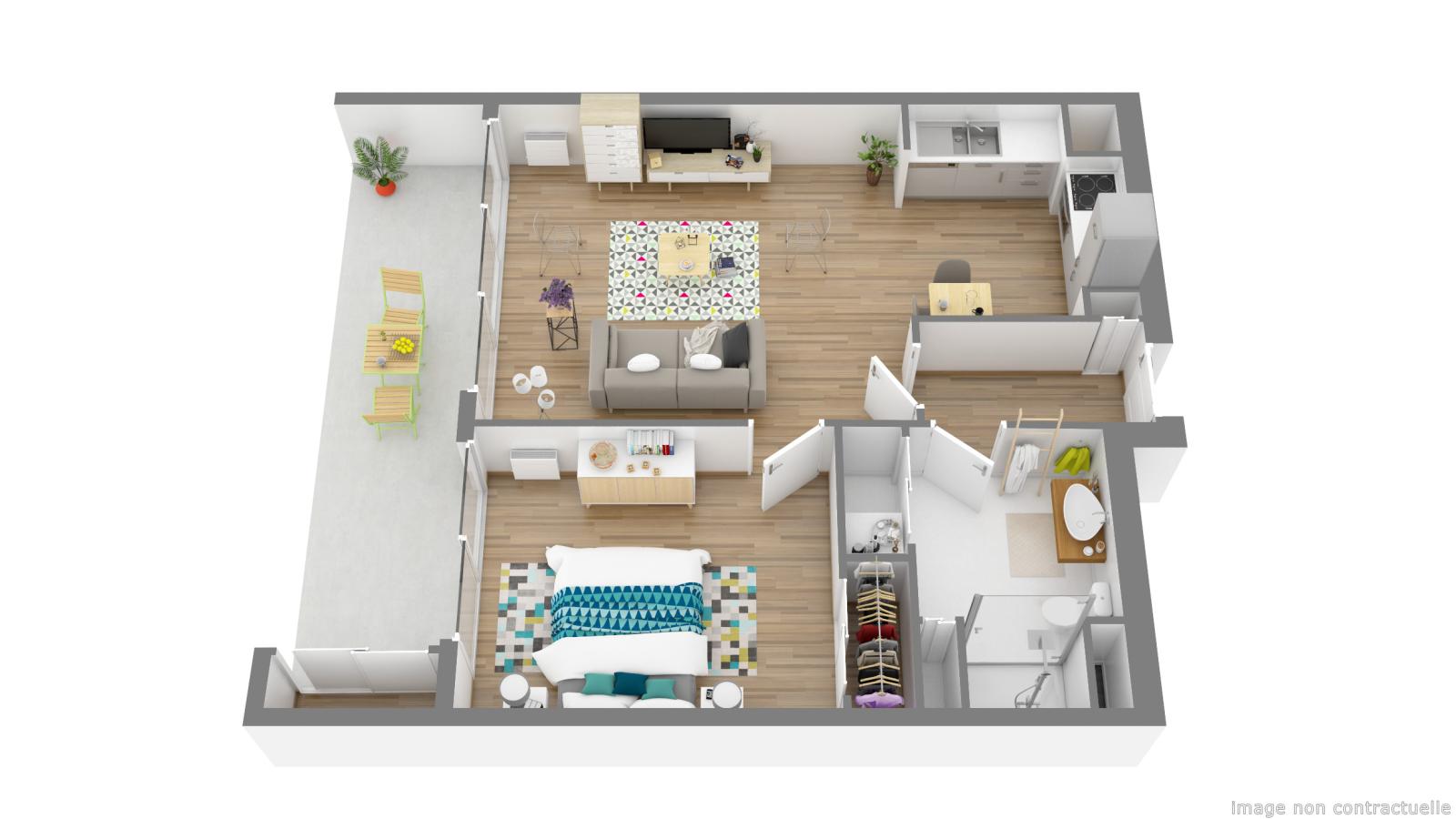 2 pièces - 1er étage - 48m² - 734,28 € - Photo #5