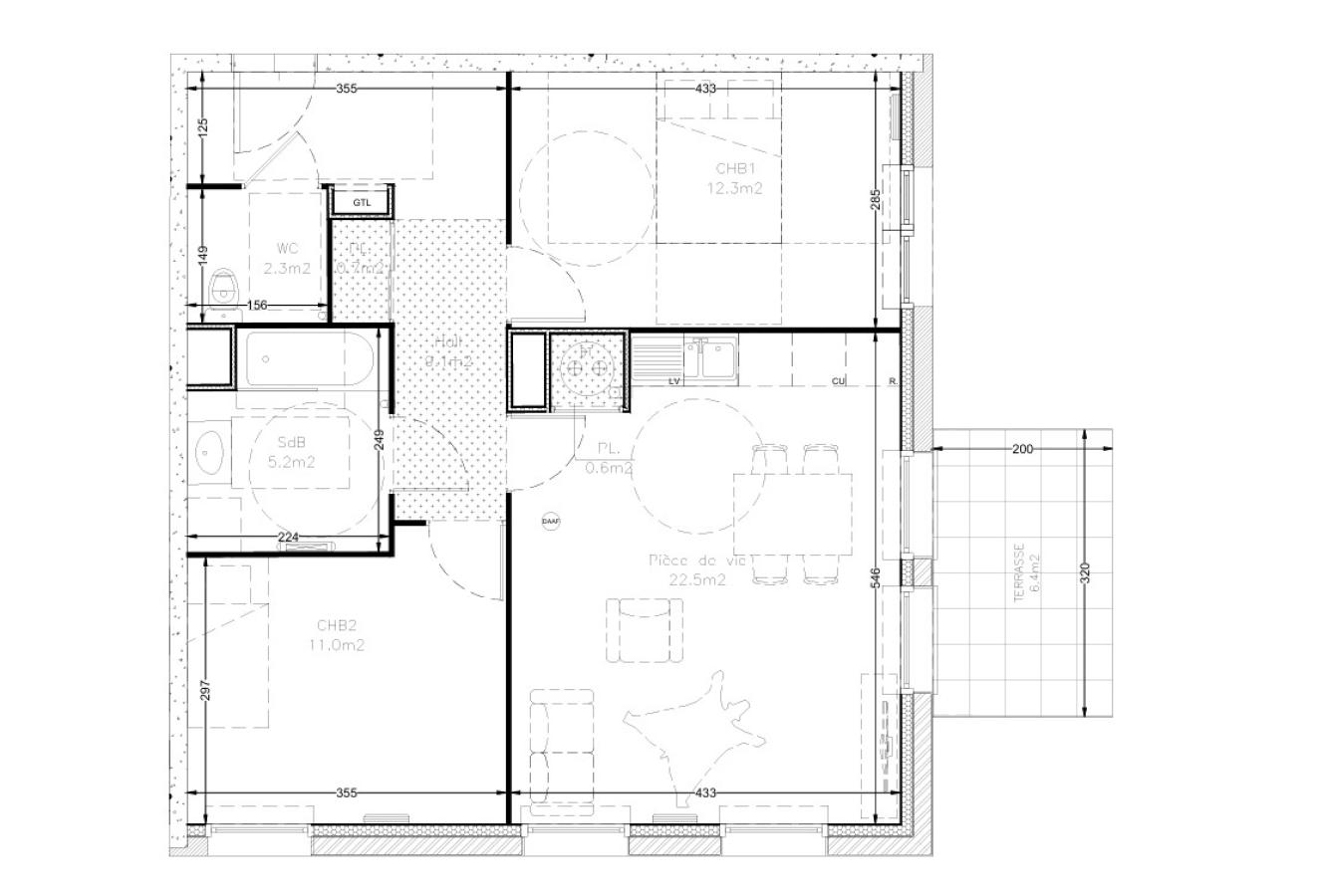 3 pièces - RDC - 64m² - 869,96 € - Photo #2