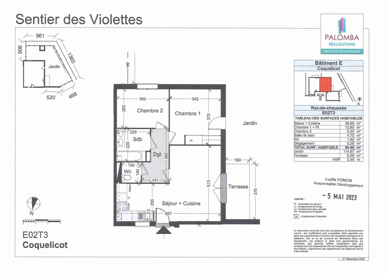 
																			3 pièces - 
																		RDC - 60m² - 749,49 € - Photo #0