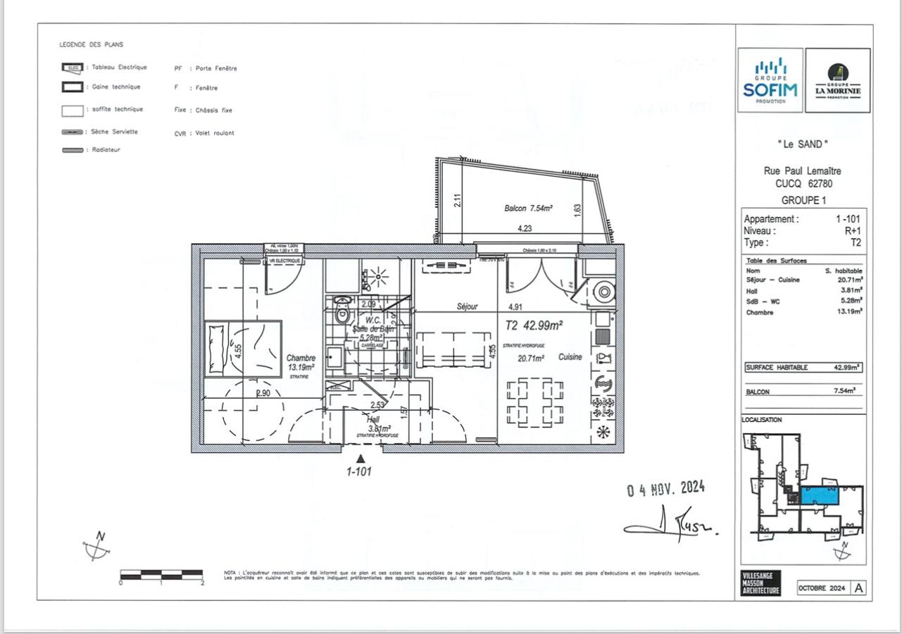 
																																							2 pièces - 
																																						1er étage - 44m² - 687,84 € - Photo #1