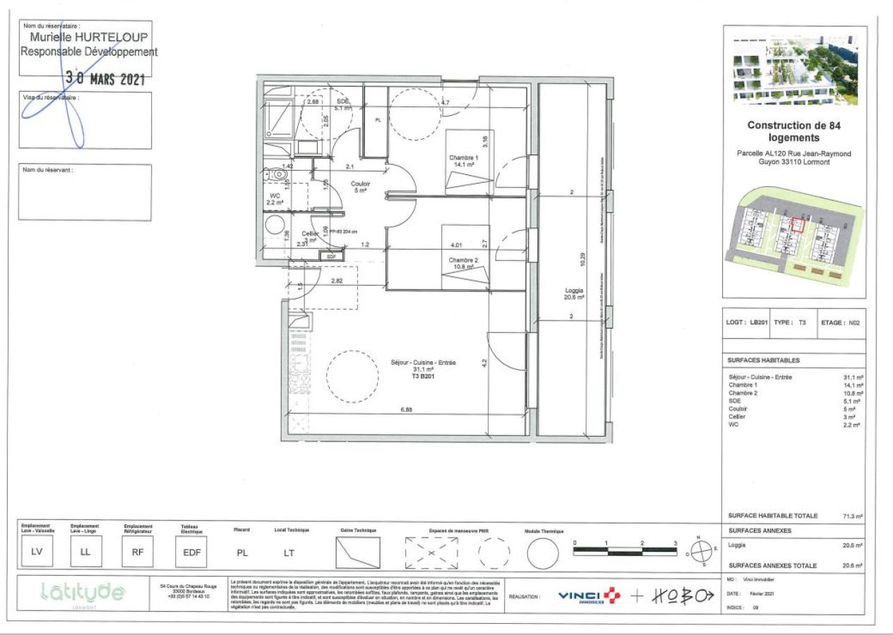 
																																							3 pièces - 
																																						2ème étage - 71m² - 806,53 € - Photo #1
