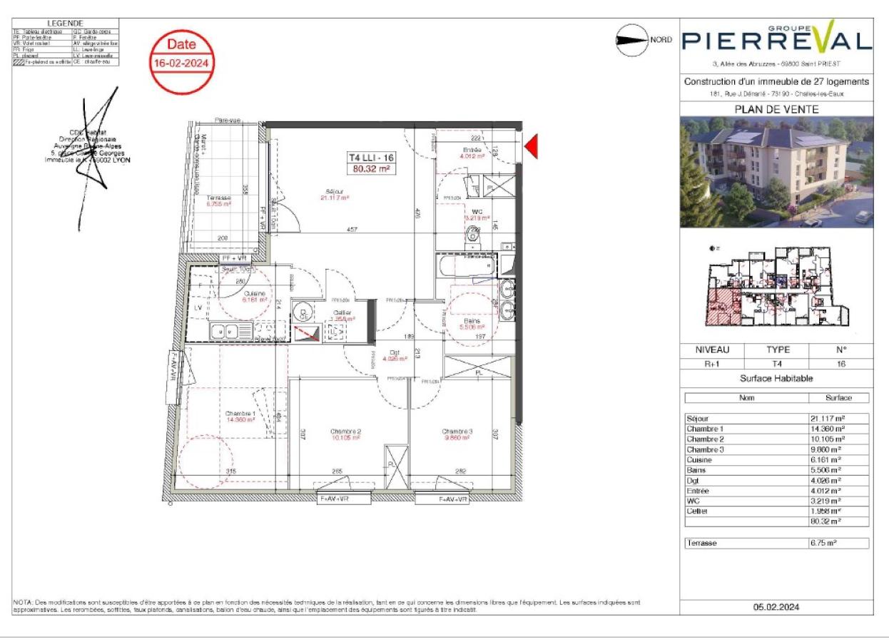 
																			4 pièces - 
																		1er étage - 80m² - 1 103,99 € - Photo #7