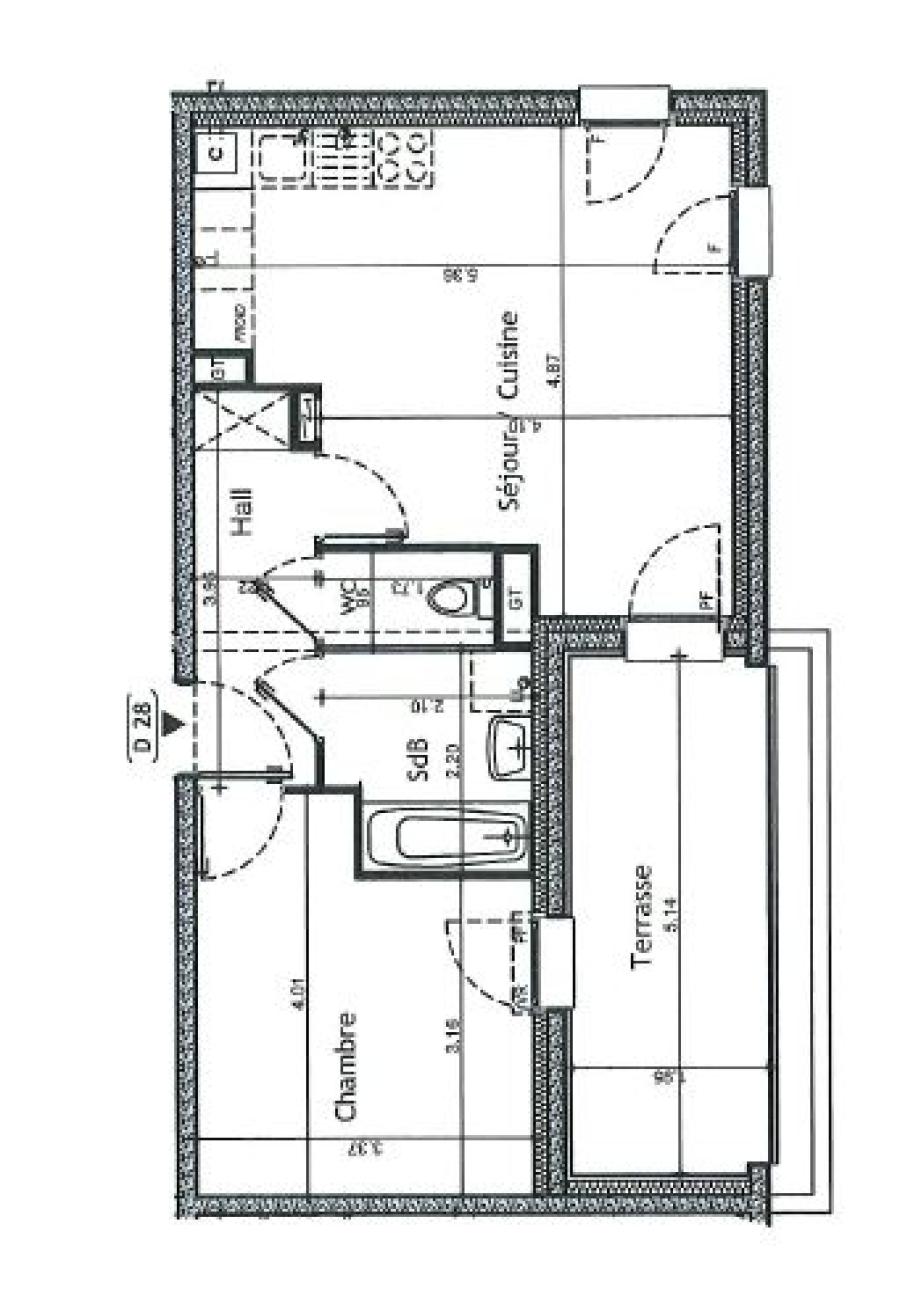 
																																							2 pièces - 
																																						2ème étage - 44m² - 655,65 € - Photo #4