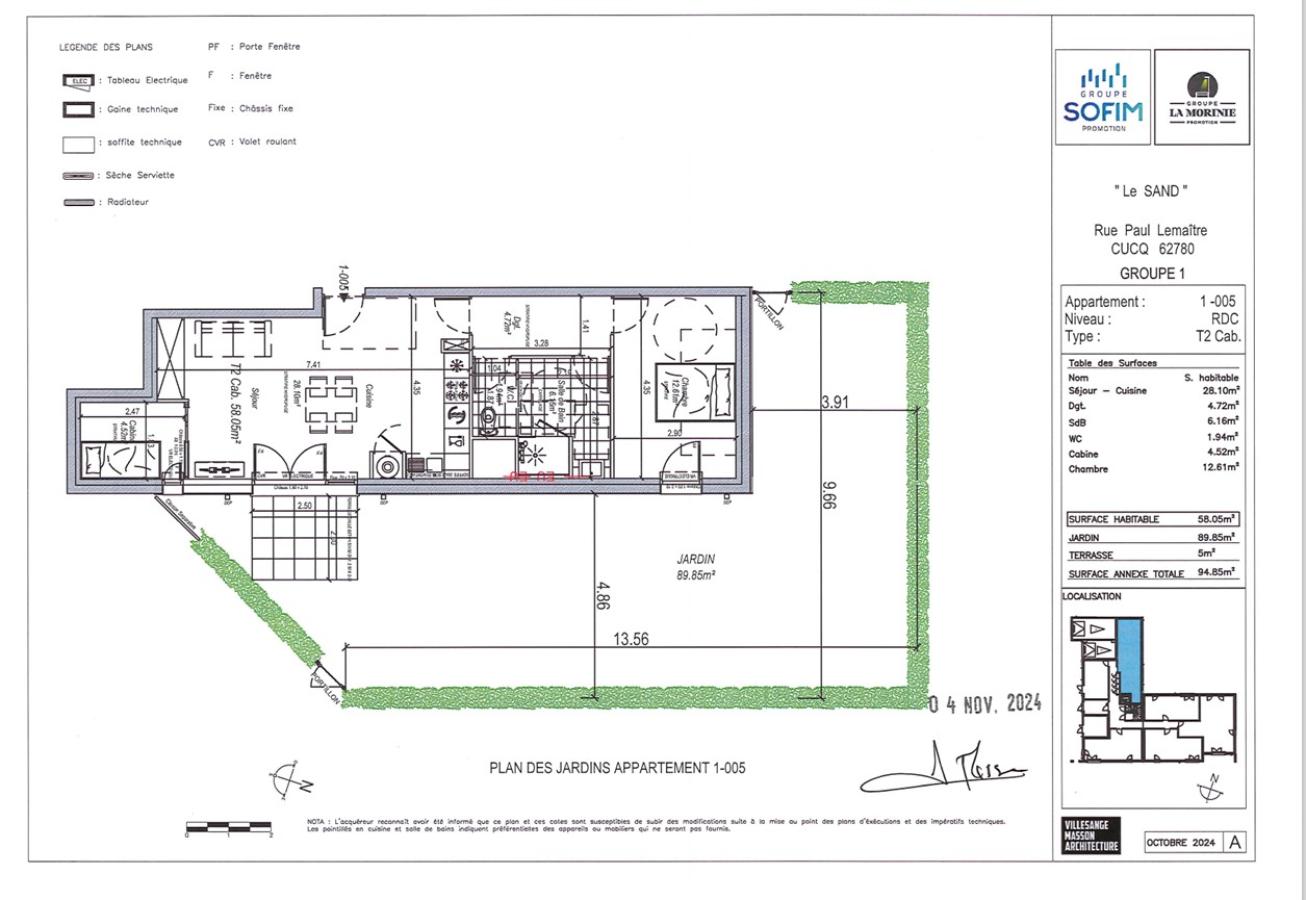 
																			2 pièces - 
																		RDC - 57m² - 805,60 € - Photo #0