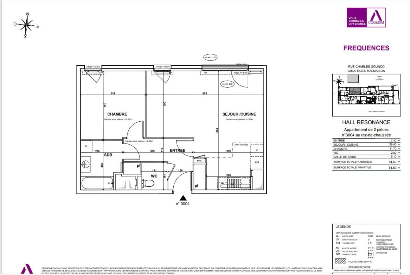 
																			2 pièces – 
																		RDC – 55m² - 1 170,24 € - Photo #3