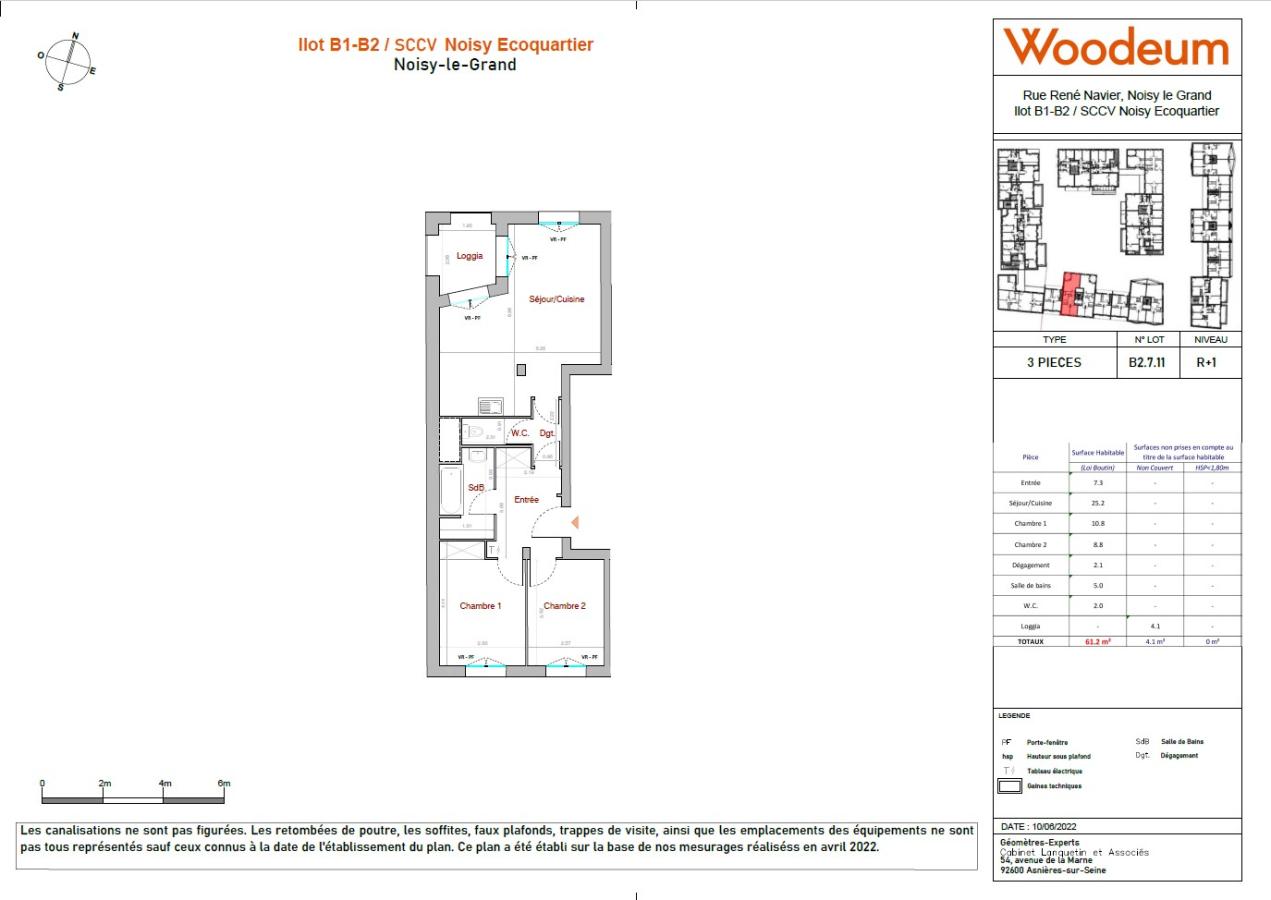 
																																							3 pièces - 
																																						1er étage - 62m² - 1 226,20 € - Photo #1
