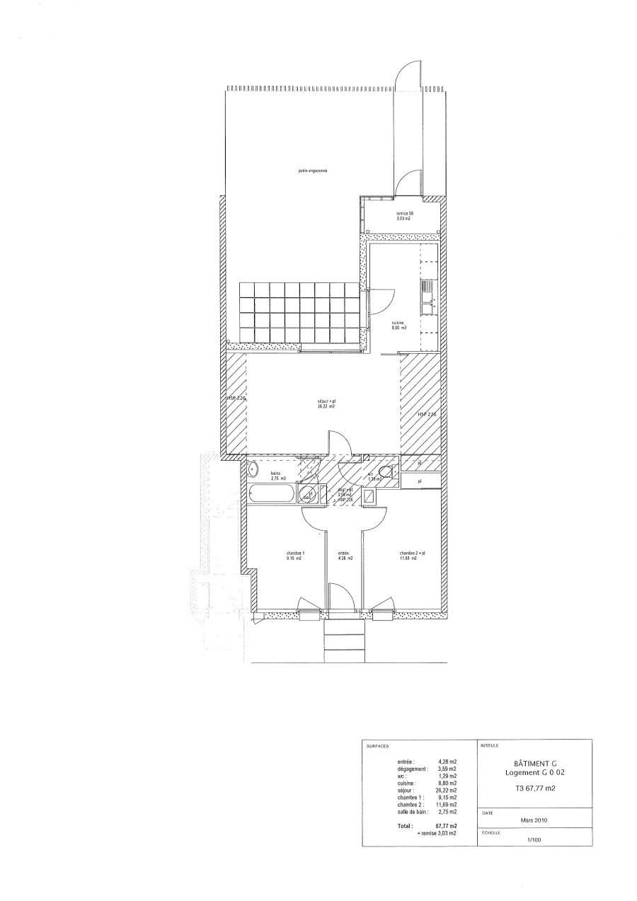 
																																							3 pièces - 
																																						RDC - 68m² - 762,68 € - Photo #1