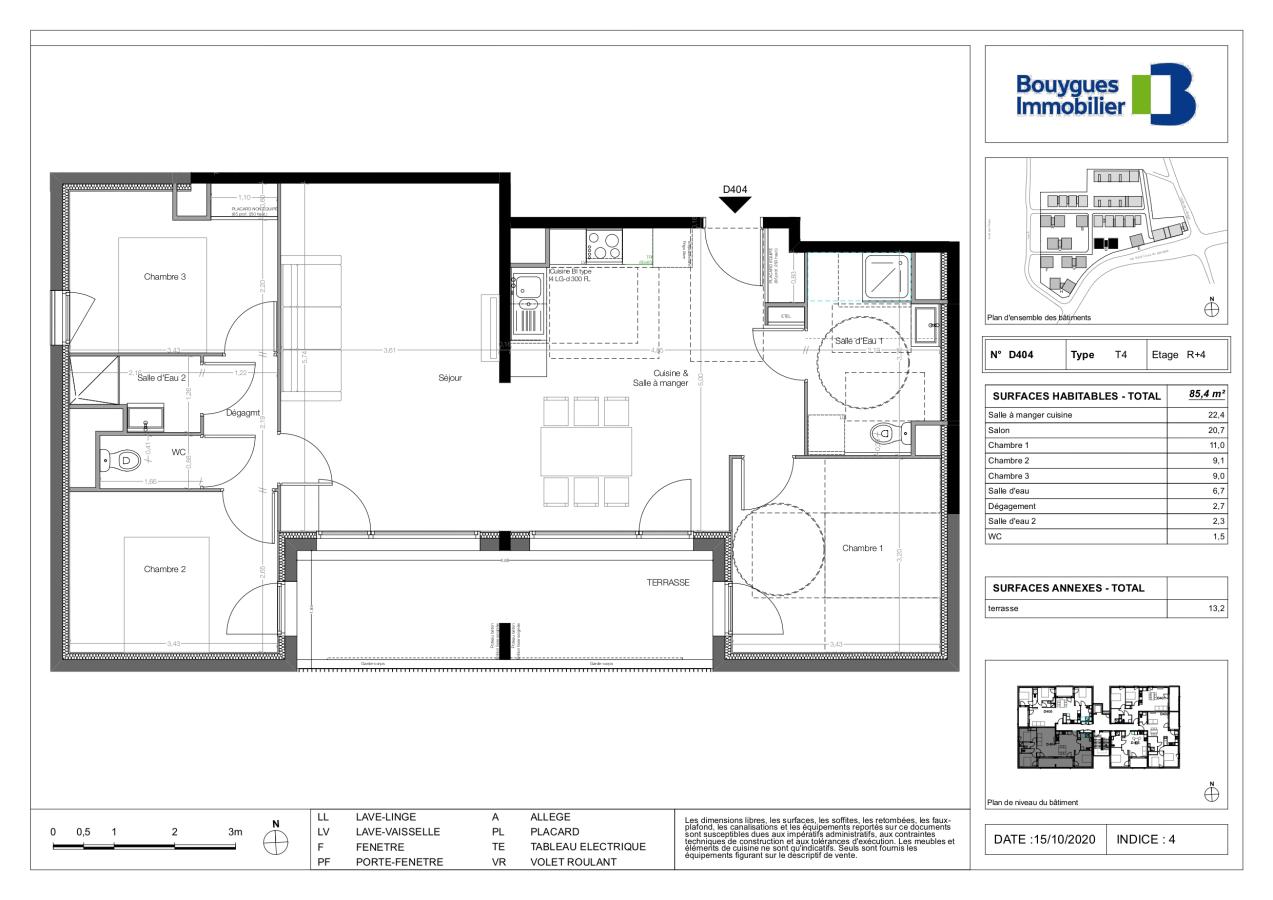 
																			4 pièces - 
																		4ème étage - 85m² - 1 015,93 € - Photo #5