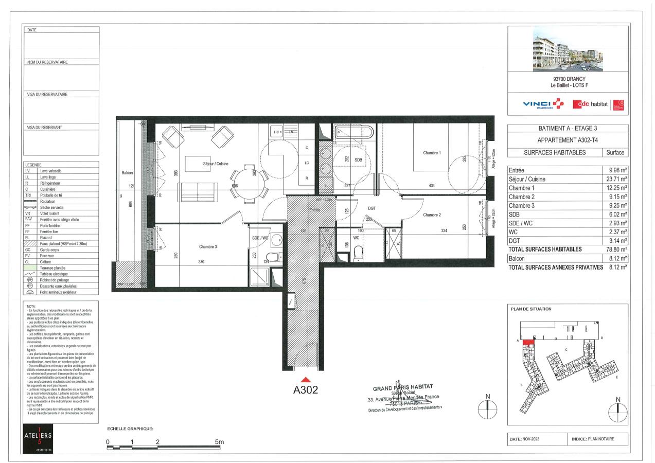 
																			4 pièces - 
																		3ème étage - 79m² - 1 599,20 € - Photo #0