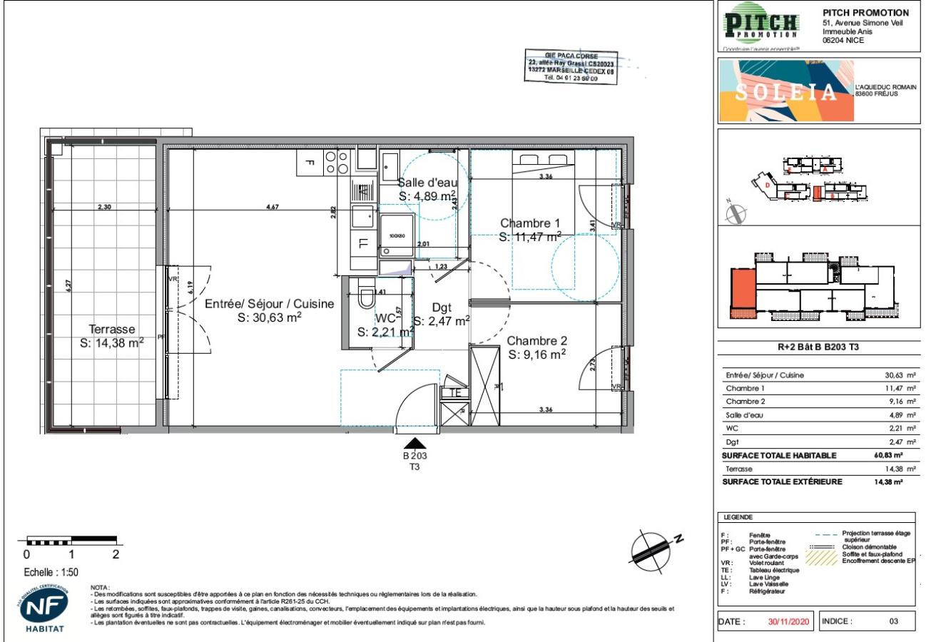 
																																							3 pièces - 
																																						2ème étage - 62m² - 880,54 € - Photo #2