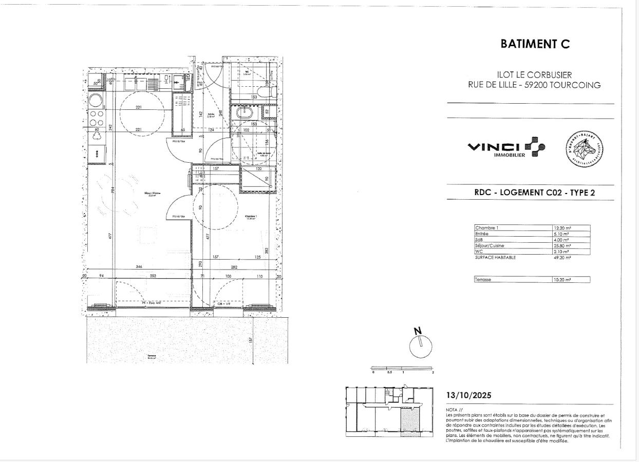 2 pièces - RDC - 49m² - 661,82 € - Photo #0